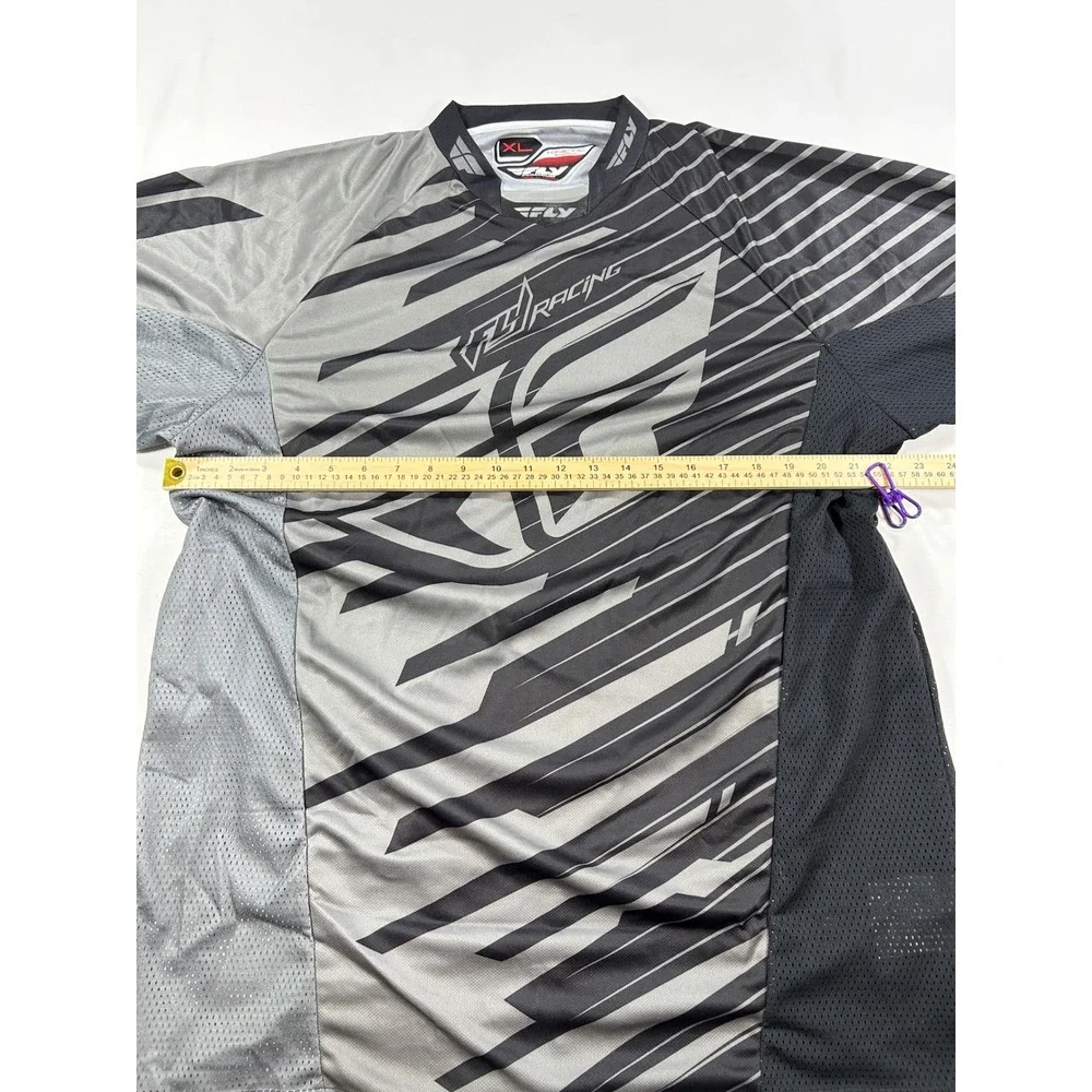 Fly Racing Kinetic Shock Motocross Jersey XL Grey Black Long Sleeve MX BMX MTB